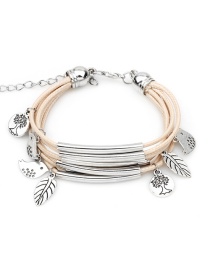 Fashion Beige Leaf Shape Decorated Bracelet