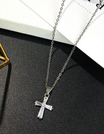 Fashion Silver Color Cross Shape Decorated Necklace