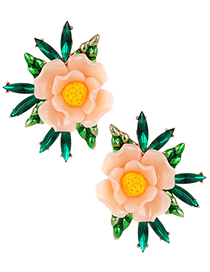 Fashion Orange Flower Shape Decorated Earrings