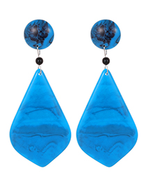 Fashion Blue Geometry Shape Decorated Earrings