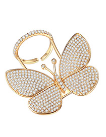 Fashion Gold Color Butterfly Shape Decorated Ring