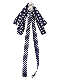 Fashion Navy Water Drop Shape Decorated Brooch