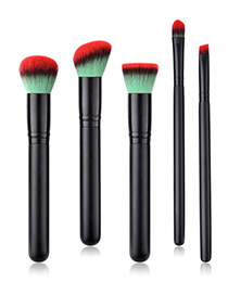 Fashion Black Oblique Shape Decorated Makeup Brush (5 Pcs )