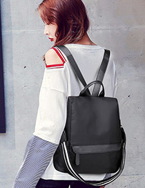 Fashion Black Stripe Pattern Design Large Capacity Waterproof Bag