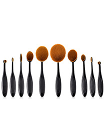 Fashion Black Toothbrush Shape Design Cosmetic Brush(10pcs)