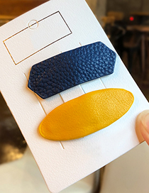 Fashion Yellow+blue Oval Shape Decorated Hair Clip