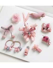 Fashion Pink Rabbit&flower Shape Decorated Hair Band (10 Pcs )