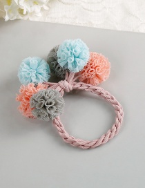 Fashion Blue+gary+pink Flower Shape Decorated Hair Band