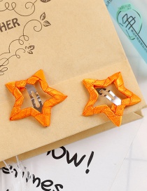 Fashion Orange Star Shape Decorated Hair Clip
