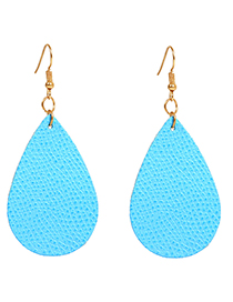 Simple Blue Pure Color Decorated Earrings
