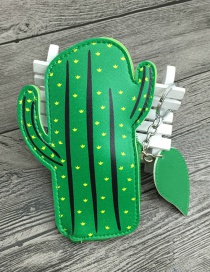 Lovely Green Cactus Shape Design Simple Wallet