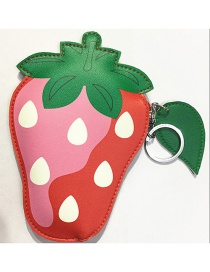 Lovely Pink+red Strawberry Shape Design Wallet