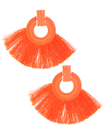 Fashion Orange Pure Color Design Tassel Earrings