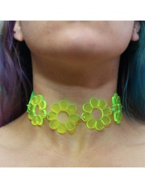 Fashion Green Flowers Decorated Pure Color Choker