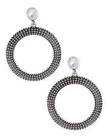 Fashion Silver Color Circular Ring Shape Design Earrings