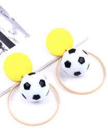 Elegant Yellow Football Decorated Round Shape Earrings