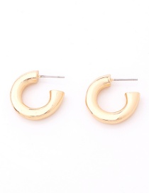 Elegant Gold Color C Shape Design Pure Color Earrings
