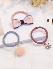 Lovely Pink Bowknot&diamond Decorated Child Hair Band(3pcs)