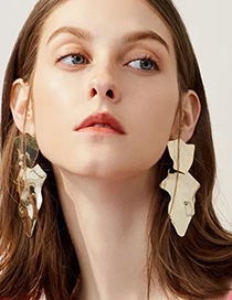 Fashion Gold Color Irregular Shape Design Pure Color Earrings