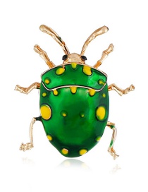 Exaggerated Green Cartoon Ladybug Decorated Simple Brooch