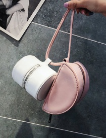 Fashion White+pink Color-matching Decorated Bag