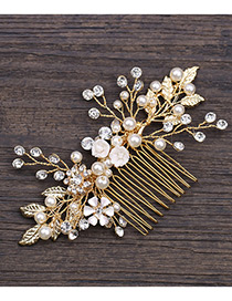 Fashion Gold Color Leaf Shape Decorated Hair Accessories