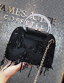 Fashion Black Tassel Decorated Bag