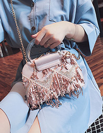 Fashion Pink Tassel Decorated Bag