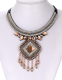 Fashion Champagne Tassel Decorated Necklace
