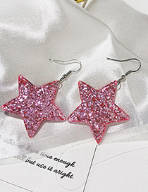 Fashion Pink Star Shape Decorated Earrings