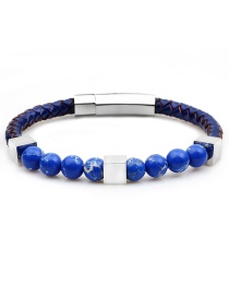 Fashion Blue Geometric Shape Decorated Pure Color Bracelet