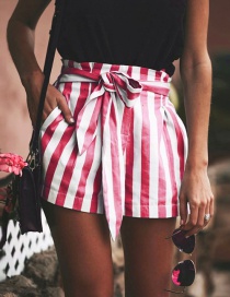 Fashion Red Stripe Pattern Decorated Pants
