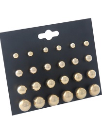 Fashion Gold Color Pure Color Decorated Earrings Sets(12 Pairs)