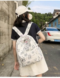 Fashion White Cat Pattern Decorated Backpack
