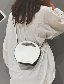 Fashion White Round Shape Decorated Shoulder Bag