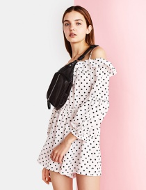 Fashion White Spot Pattern Decorated Off Shoulder Jumpsuit