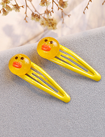 Fashion Yellow Duck Shape Decorated Hair Clip (2 Pcs )