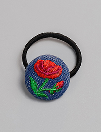 Fashion Navy Flower Pattern Decorated Hair Band
