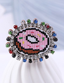 Fashion Multi-color Donut Pattern Decorated Brooch
