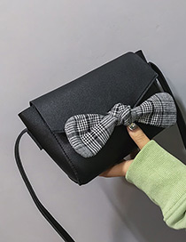 Elegant Black Bowknot Decorated Pure Color Shoulder Bag
