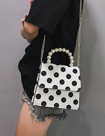 Elegant White Dots Pattern Decorated Square Shape Bag