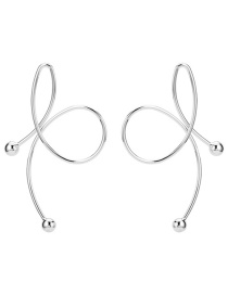 Elegant Silver Color Bowknot Shape Design Pure Color Earrings