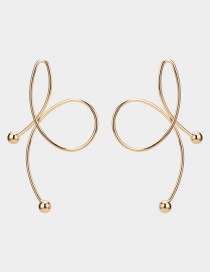 Elegant Gold Color Bowknot Shape Design Pure Color Earrings
