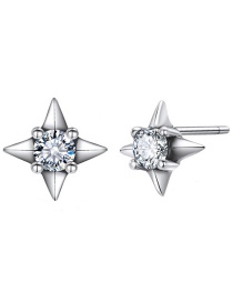 Elegant Silver Color Star Shape Decorated Pure Color Earrings