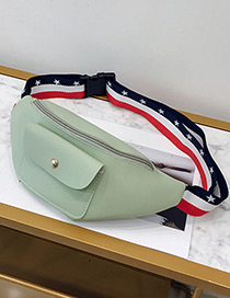Elegant Light Green Pure Color Design Width Strap Bag