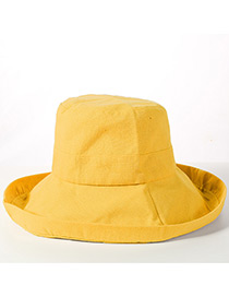 Trendy Yellow Pure Color Design Sunscreen Fisherman Hat