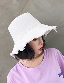 Fashion White Pure Color Design Leisure Fisherman Hat