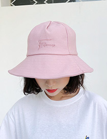 Fashion Pink Embroidered Letter Decorated Sunscreen Hat