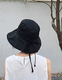 Fashion Black Bandage Design Pure Color Foldable Hat