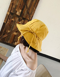 Fashion Yellow Bandage Design Pure Color Foldable Hat